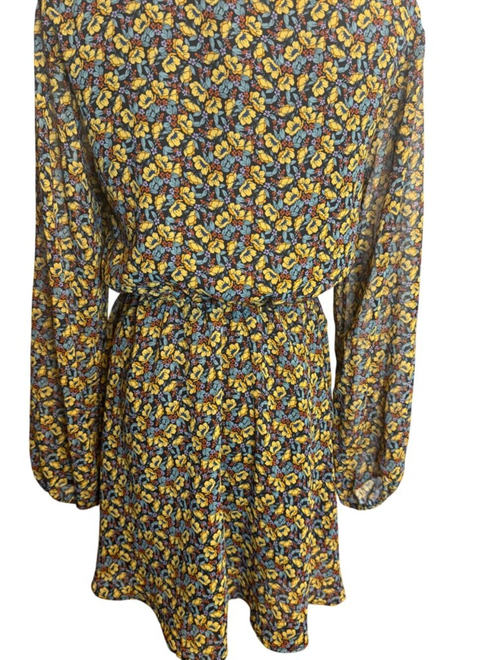2/$30 ZARA S Floral Long-Sleeve Wrap Dress - Picture 12 of 16